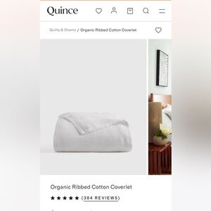 NWOT QUINCE Organic Ribbed Cotton Coverlet Twin White